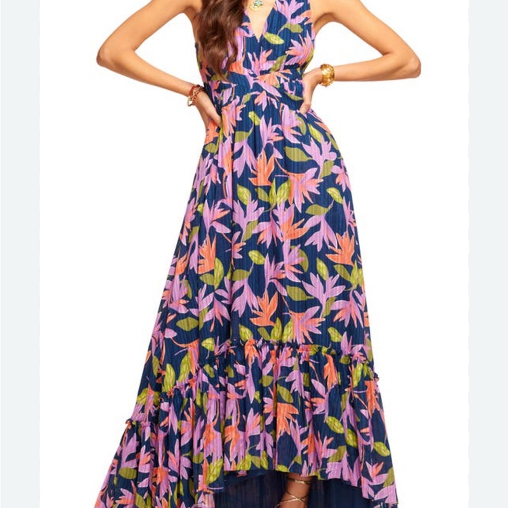 Ramy Brook Pink High Low Halter Sundress